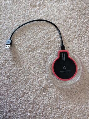 Wireless Charging Pad - Black and Red